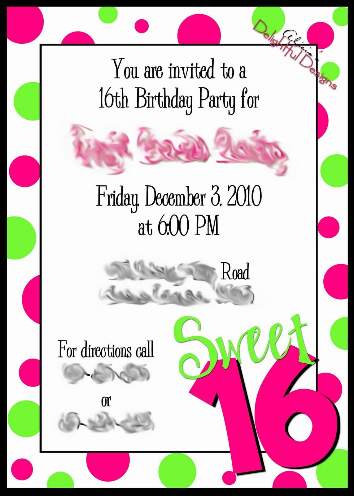 16th Birthday Party Invitations â Fleeciness Info